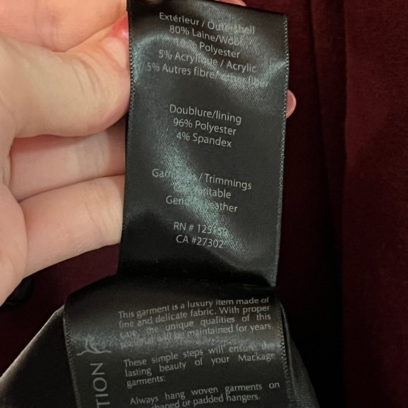 Mackage Jacket Burgundy / Black XS - Picture 5 of 13